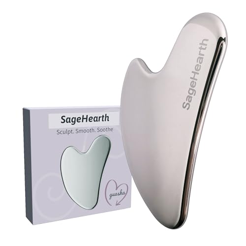 Stainless Steel Gua Sha Facial Tool for Face, Jawline, and Neck, Metal Guasha Face Sculpting...