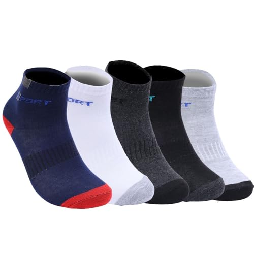 5 Pairs Men's Cotton Ankle Socks - Non-Slip, Breathable - Summer Thin Boat Socks for Sport, Daily Wear2