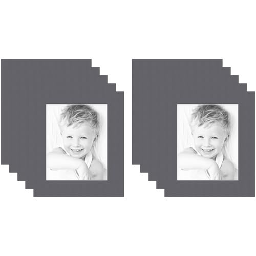 8x10 Granite/Mountain Grey Custom Mat for Picture Frame with 4x6 Opening Size (Mat Only, Frame NOT Included) - 10 Pack
