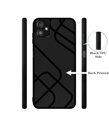 Image of Zig-Zag Black Line Design Premium 2D Printed Metal Back Case Cover for Samsung Galaxy F14 5G