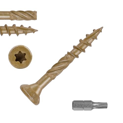 Vis de terrasse tête plate star drive vis à bois acier carbone #8 x 1-1/4 100pcs HS/ZGLS-13
