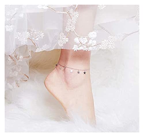 Chaine de cheville en argent etoiles pour les vacances a la plage et soirees d'ete - 2