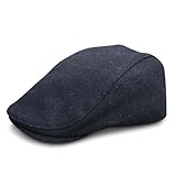 The Original Boston Scally Cap - The Neighborhood Mens Flat Hat - Single Panel Newsboy Cap for Men - Black - XL