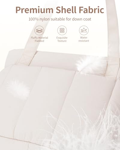 Image of Narwey Puffer Tote Bag for Women Girl, Puffy Travel Gym Shoulder Handbag