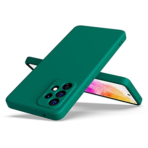 Image of Kapa Matte Lens Protective Back Cover for Samsung Galaxy A73 (5G), Slim Silicone with Soft Lining Shockproof Flexible Full Body Bumper Case (Green)