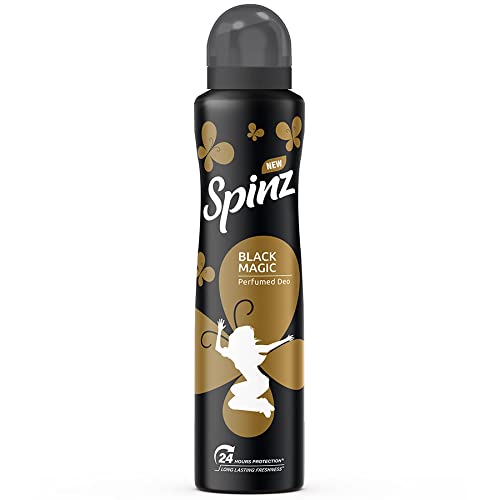 New Spinz Black Magic Perfumed Deo for Women, with International Fragrances for Long Lasting Freshness and 24 Hours Protection, 150ml