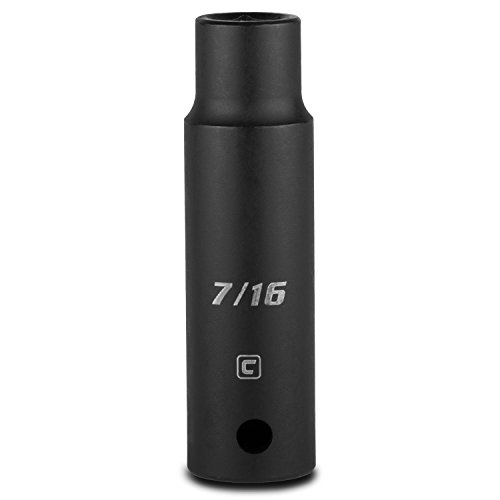 Capri Tools Deep Impact Socket, 1/2-Inch Drive, 6-Point, SAE (7/16-Inch)