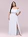 Ever-Pretty Women's Plus Size Chiffon Dresses Wedding Guest Dresses Maxi Dress White US18