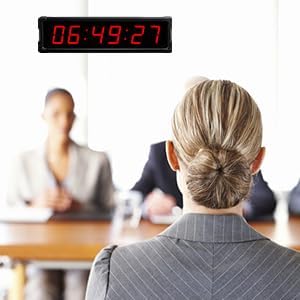 Miniatura 8 de Ousmile Reloj de doble cara con temporizador digital de pared con temporizador de pantalla grande de segundos con cronómetro, alarmas, temporizador