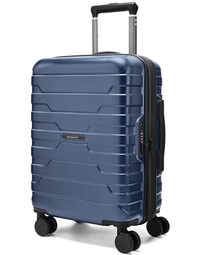 BAGSMART Carry On Luggage 22x14x9 Airline Approved with Spinner Wheels,Lightweight 20 Inch Luggage with TSA Lock,Expandable Hard Shell Carry On Suitcases for Men Women,Dark Blue