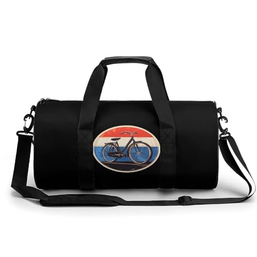Dutch Bicycle Sports Gym Bag Travel Duffel Workout Bag with Adjustable Strap