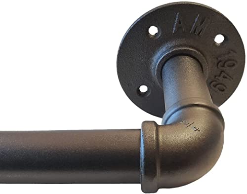 Stainless Steel Curtain Rods, Outdoor Curtain Rod, Industrial Curtain Rod, Black Curtain Rod, Curtain Rods for Windows 66 to 120, 1 Inch Industrial Curtain Rods, Rust Resistant for Indoor/Outdoor Use