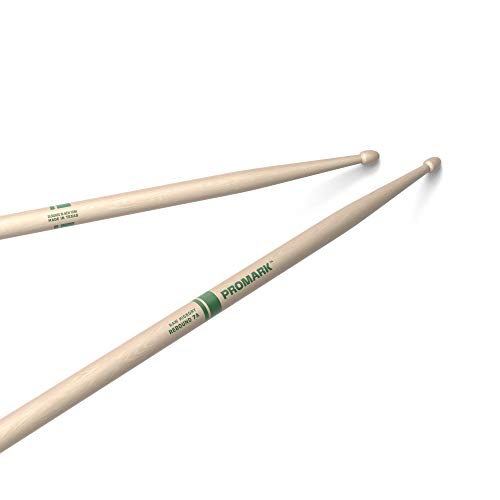 Image of ProMark Rebound 7A Raw Hickory Drumsticks, Acorn Wood Tip, Unfinished, 1 Pair