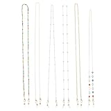 Mipcase 6 Stück Bunte Metall Brillenkette mit Perlen Anti Verlust Kette für Brillen und Masken Vielseitiges Accessoire für Damen Bequem Tragbar und Leicht Zufällige Farbe Zufälliger Stil