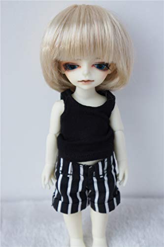 Doll Wigs JD025 Round Cut Synthetic Mohair Doll Wigs 3-4inch 4-5inch 5-6inch YOSD MSD SD Doll Wigs (Blond, 4-5inch)