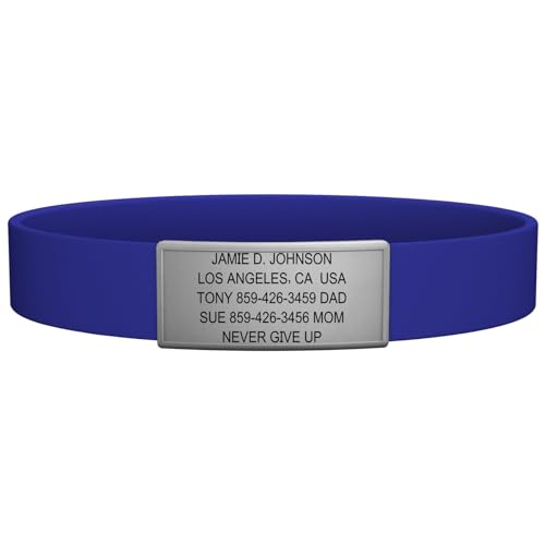 Road Id ID-13-SR-N-ST-BLUE-WOMEN Silicone Medical Id Bracelet cover