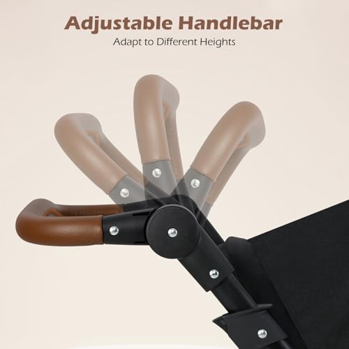 INFANS Double Stroller, Foldable Baby Tandem Stroller with Djustable Backrest Canopy Footrest, 5-Point Harness, Storage Basket, Convertible Compact Twin Stroller for Infants and Toddlers