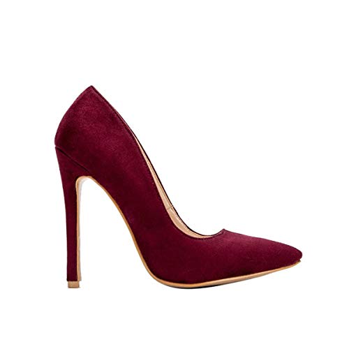 FERUCCI Burgundy Suede High Heels Pumps