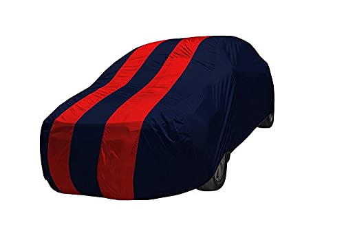 Image of Auto Hub Car Cover Compatible with Urban Cruiser with Weather Proof, Mirror Pocket, Triple Stitched, Urban Cruiser Car Cover- Navy-Red