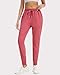 Rolimaka 4 Pack Women’s Jogger with Pockets Lightweight Sweatpants Quick Dry Yoga Lounge Pants for Travel Workout Gym Running Set A Black Grey Pink XL