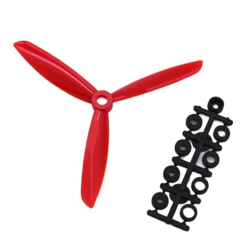 Drone RC FPV hélices 6045 tripales rouges pour vos sessions de vol en plein air