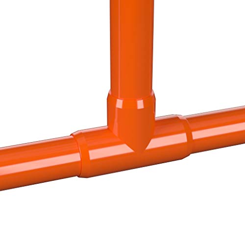 Formufit F114Tee-Or-4 Tee Pvc Fitting, Furniture Grade, 1-1/4" Size, Orange (Pack Of 4) #TOP4
