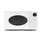 Nostalgia Modern Retro Countertop Microwave Oven - 900-Watt - 0.9 cu ft - 12 Pre-Programmed Cooking Settings - Digital Clock - Kitchen Appliances - White