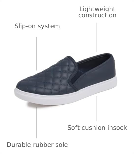 Image of FEVERSOLE Women's Casual Slip On Sneaker Comfort Quilted Loafer Flats