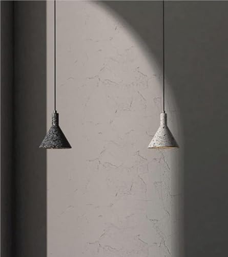 Suspension terrazzo blanc E27 luminaire retro minimaliste ajustable - 4