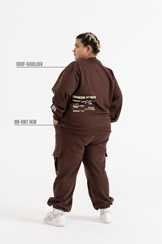 Image of Spirit Animal Plus Size Sweatshirt for Women | Fleece Sweatshirts for Women | Full Sleeves Sweatshirt with Round Neck and Elasticated Cuffs | Casual Sweatshirt for Women