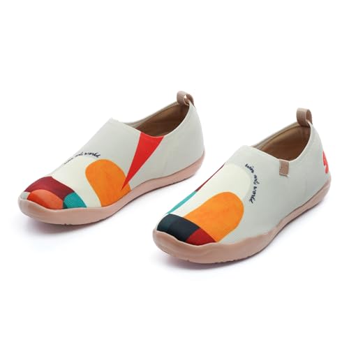 Image of UIN Shoes for Women Slip On Sneakers Comfortable Lightweight Barefoot Travel Art Painted Casual Loafers