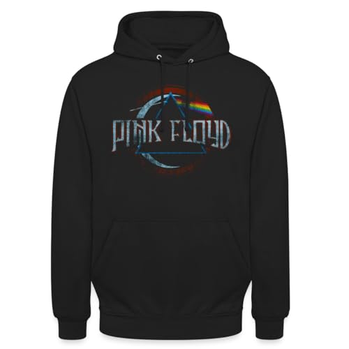 Spreadshirt Pink Floyd Prism Dark Side Of The Moon Unisex Hoodie, 3XL, black