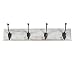 Biscottini Appendiabiti da Parete 60x12x16 cm | Attaccapanni da Muro in Legno | Appendiabiti Bianco 4 Ganci in Ferro | Appendiabiti Ingresso