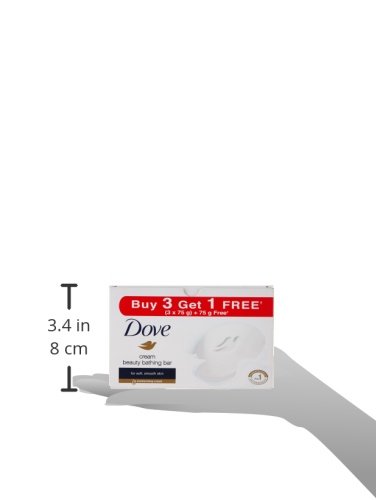 Image of Dove Cream Beauty Bathing Bar, 75g (Pack of 3) with Free 50 g