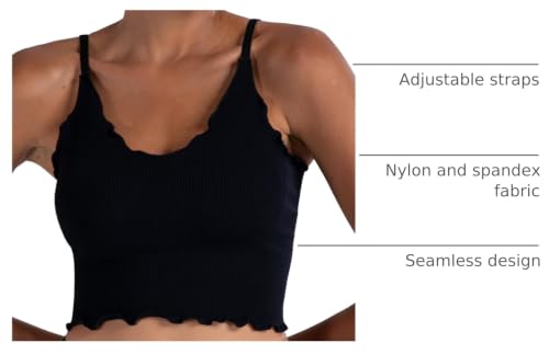 Image of Sunzel Tank Top for Women, V Neck Seamless Ribbed Crop Camisole with Ruffles
