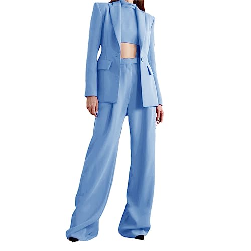 Women's 2 Piece Suit Single Button Party Pant Set Tuxedo Blazer Suits
