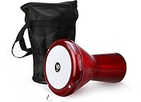VD Vatan Mini Darbuka Trommel – Aluminiumguss Hand Drum 30 cm, Rot Pearl Effekt, inkl. Tasche & Stimmschlüssel, Percussion Instrument