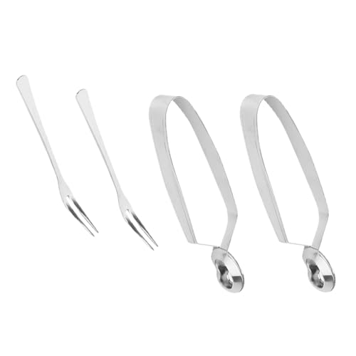 LALADEFIEE Set da 4 Pezzi Pinze e Forchette per Lumache in Acciaio Resistente al Calore Utensili da Tavola per Cena di Crostacei e Lumache