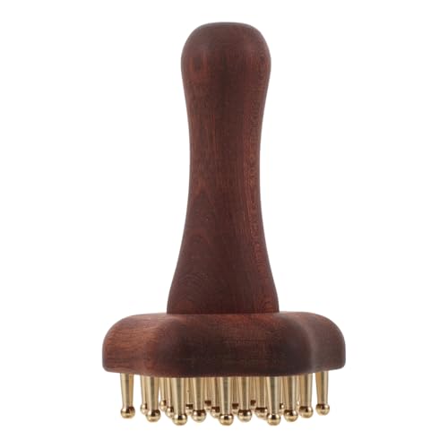Outil massage et gua sha bois brosse méridienne laiton kombiuda pour cuir chevelu de prestige