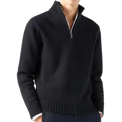 Men's Knit Pullover, Quarter-Zip, Casual Warmth, Business Sweater2