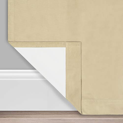 Eclipse Bradley Thermal Insulated Single Panel Rod Pocket Darkening Curtains For Living Room, 50 In X 84 In, Cafe #TOP3