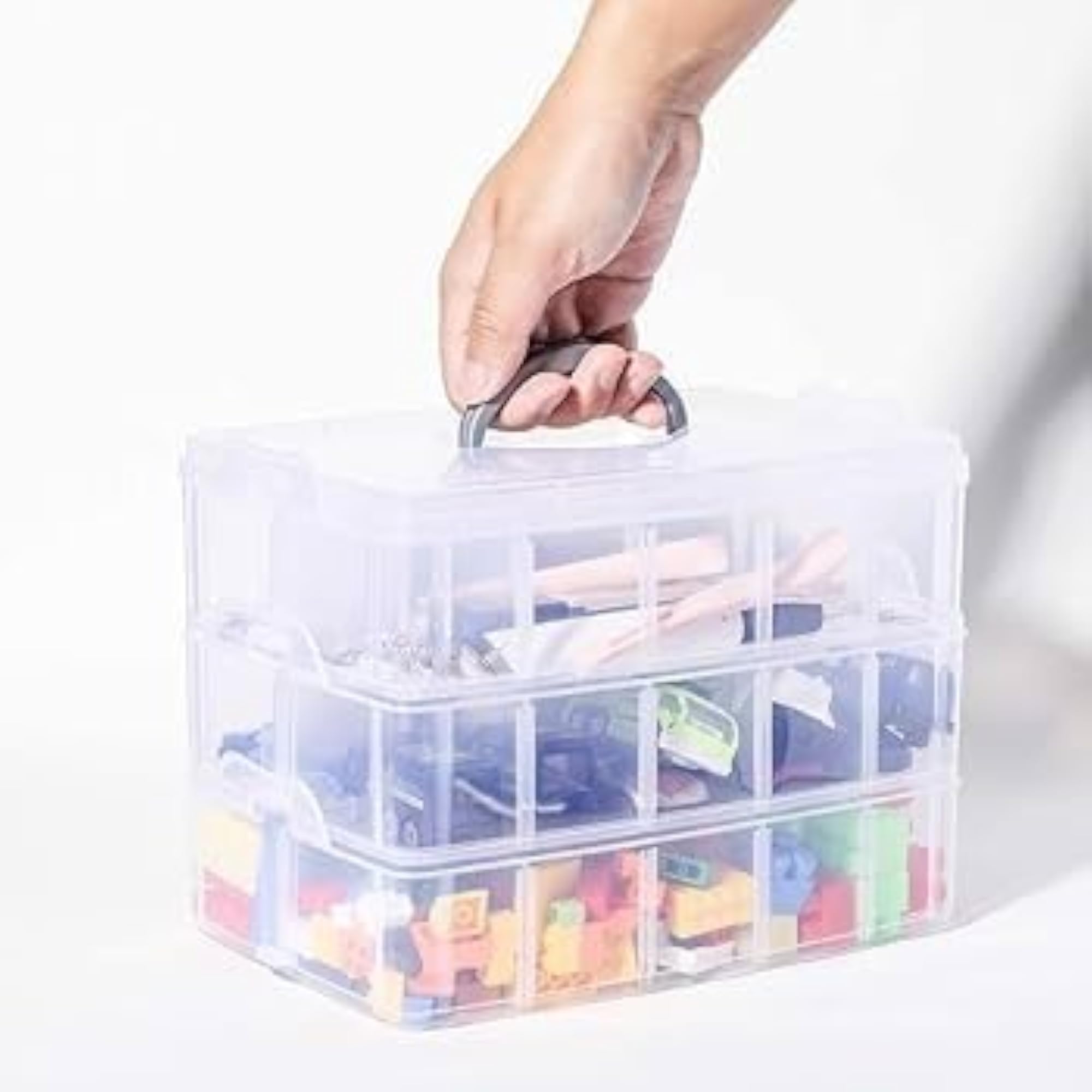 White Jewellery Organiser Box with 3 Layers