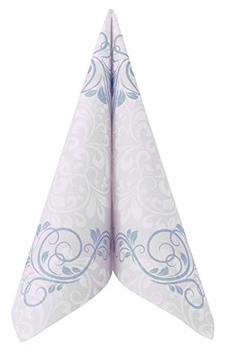 50 Servietten Ornamente 40x40 cm stoffähnlich Airlaid - ORNAMENTS, Farbe:blau