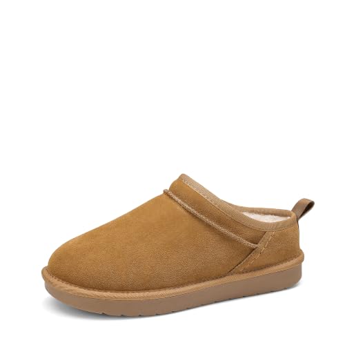 DREAM PAIRS Women's Genuine Suede Slip On Slippers,Size 7,Chestnut - image 1