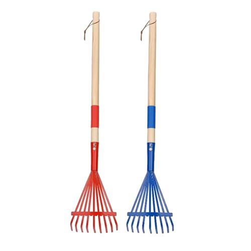 KESOTO Rastrillo de Jardín con Mango Ergonómico, Herramienta para Limpiar Hojas Y Hierba