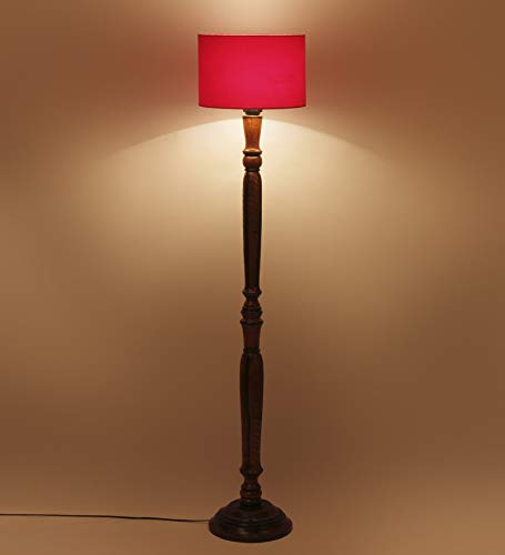 Image of Devansh Red Cotton Wooden Floor lamp