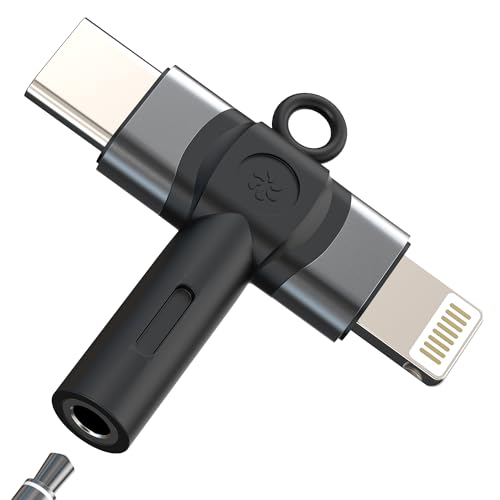 Aux - USB C LightningA_v^[ iPhone 17 16 15 14 13 Pro MaxwbhzWbN3.5mmI[fBIP[u(2in1)AluxRlN^AApplewbhZbgRo[^[p⏕Xvb^[yASamsu