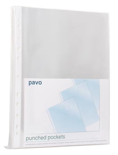 Pavo - Premium Prospekthüllen/Klarsichthüllen DIN A4 40 mic PP Genarbt x 100 Stück, 8020591