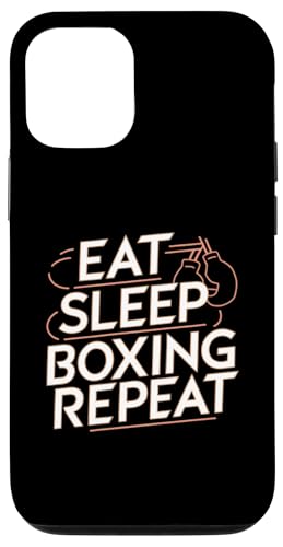 Custodia per iPhone 14 Unique Boxing Apparel Eat Sleep Boxing Ripeti Citazioni di boxe