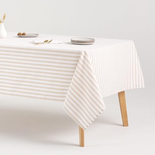 Nappe imperméable coton contre les taches de table beige